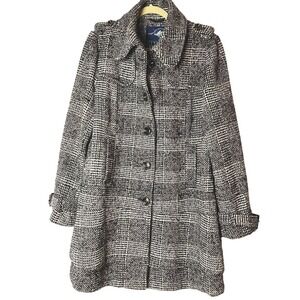 Green With Envy Women's XL Plaid Tweed Blazer Coat Button Up Outerwear